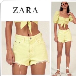 🛍️NEW ZARA YELLOW SHORTS SIZE 8